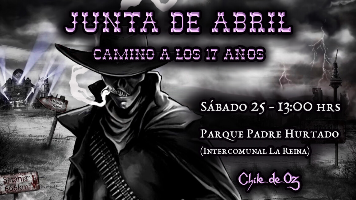 Webflyer de la Junta de Abril de Chile de Oz, Comunidad de Fans Oficial de Mägo de Oz en Chile